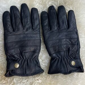 3M Thinsulate Men's Black Leather Gloves